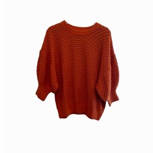 Vine & Love orange short sleeve knit sweater L
